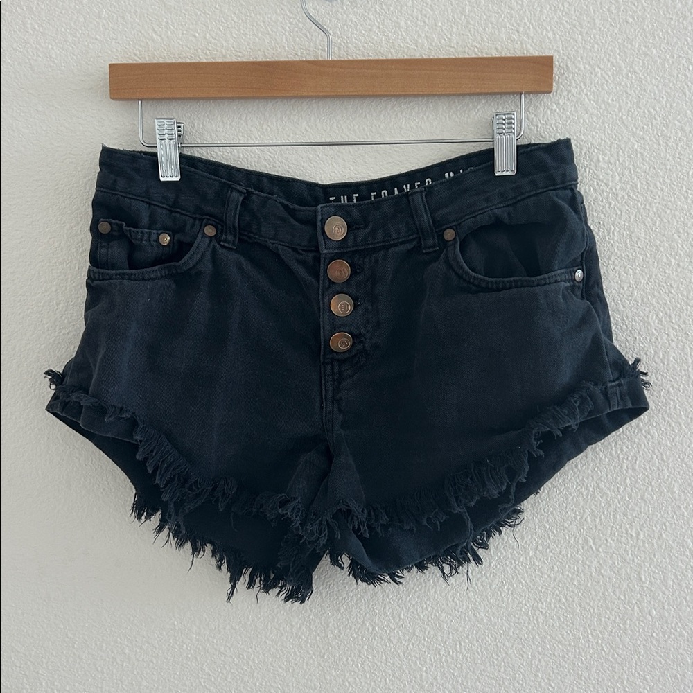 Cotton On Distressed Black Jean Shorts